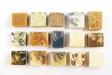 varity of handmade natural cold process soap.
