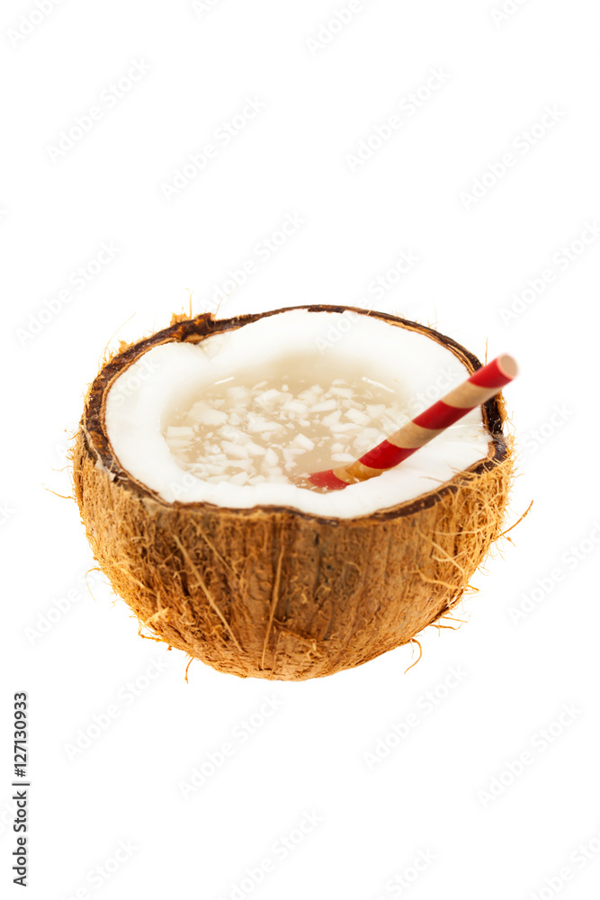 Coconut Isolated on white. Selective focus. Coconut Isolated on white. Selective focus.