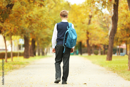 Cute teenager walking along...