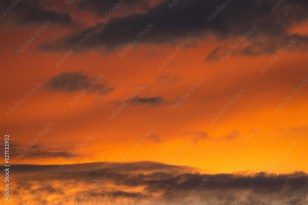 Sunset sky and cloud, Colorful sky in twilight time