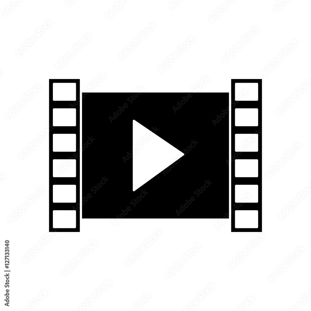 Play icon. Movie video media web and digital theme. Isolated design. Vector illustration