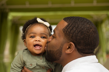 African American father and daughter