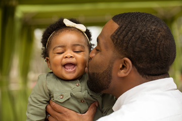 African American father and daughter