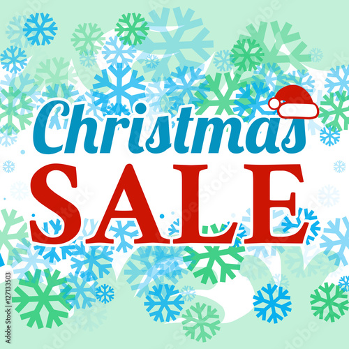 Winter sale poster with CHRISTMAS SALE text. Advertising vector banner