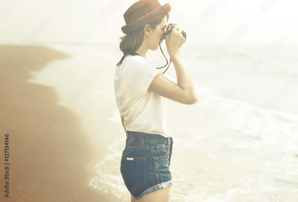 Beach Summer Holiday Vacation Traveling Photography Concept