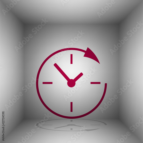 Service and support for customers around the clock and 24 hours. Bordo icon with shadow in the room.