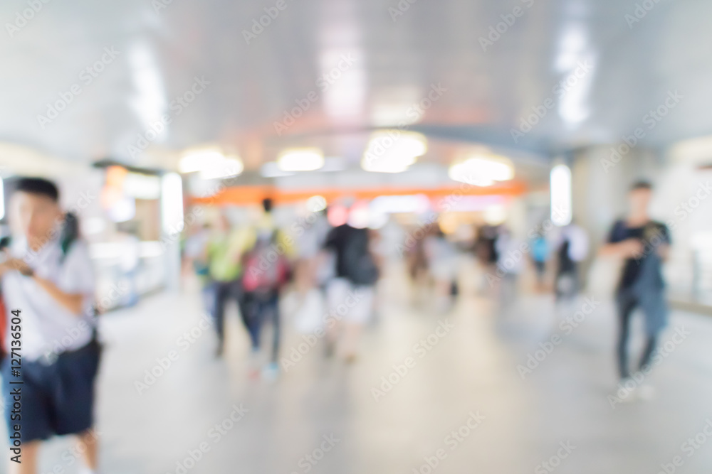 Blurred images of the corridor for the background.