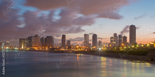 TEL AVIV  ISRAEL - MARCH 2  2015  Tel Aviv panorama in the morning.