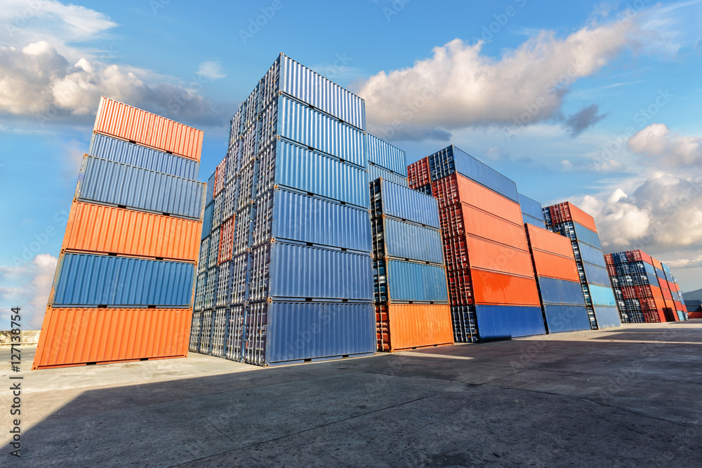 Fototapeta premium Industrial Container yard for Logistic Import Export business