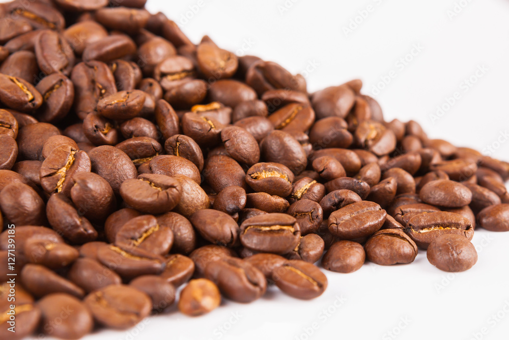 coffee bean on white paper background coffee bean on white paper background