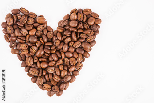 coffee  bean  on white paper  background
