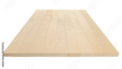 Wooden table top, isolated focus on top of table