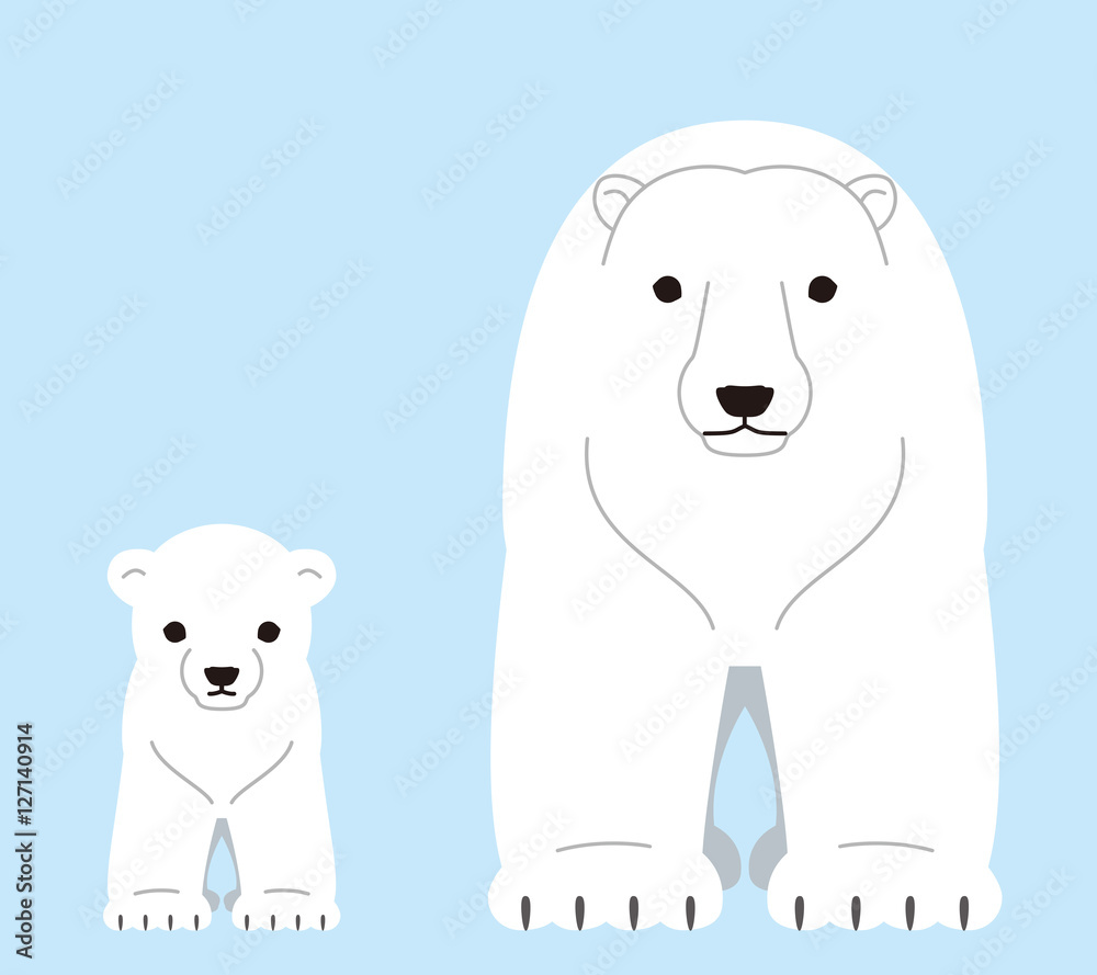シロクマの親子 シロクマの親子