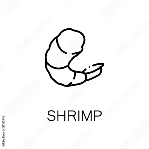 Shrimp flat icon or logo for web design.