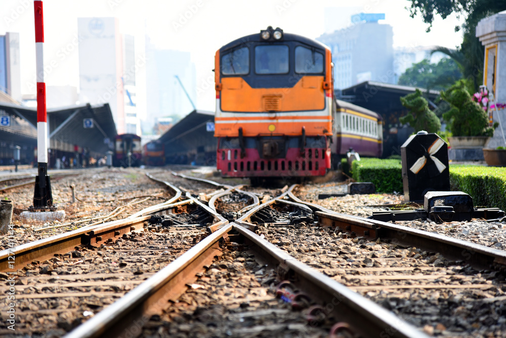 Close up railway tracks