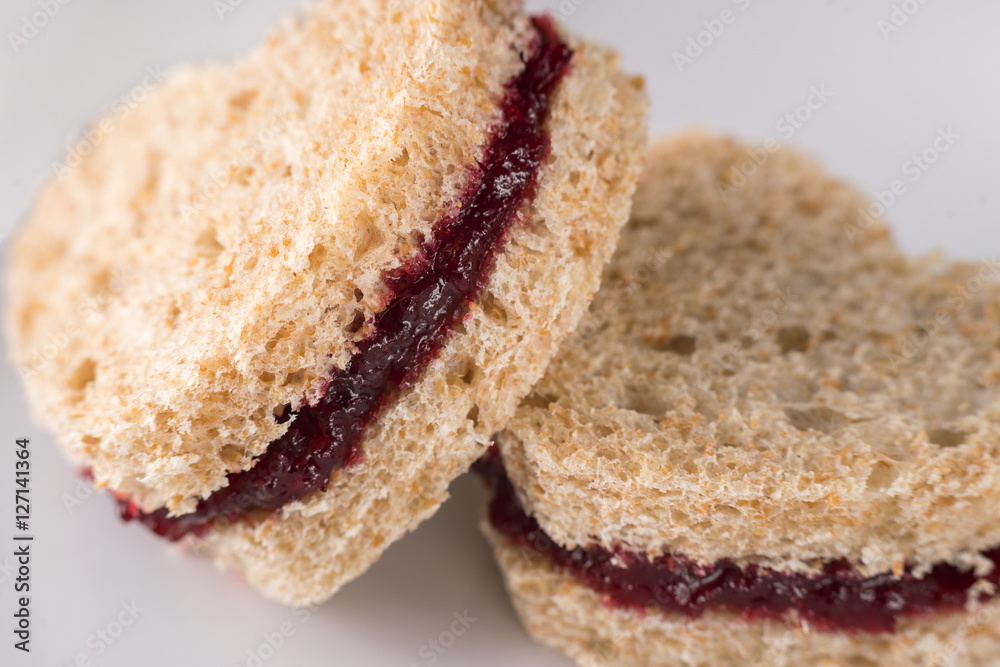 Sweet sandwiches in heart shape for Valentines day Sweet sandwiches in heart shape for Valentines day