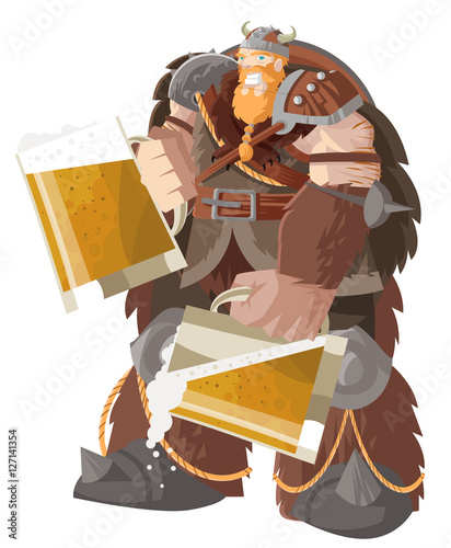 toasting giant viking with beer