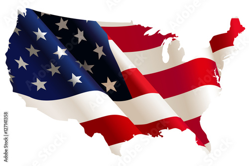 USA Flag Map