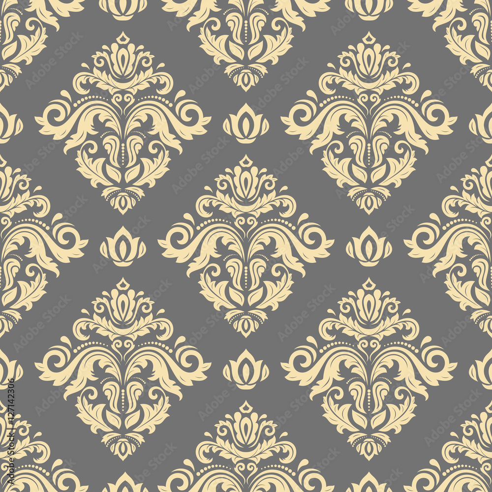 Seamless classic vector golden pattern. Traditional orient ornament Seamless classic vector golden pattern. Traditional orient ornament