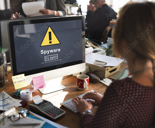 Spyware Computer Hacker Spam Phishing Malware Concept