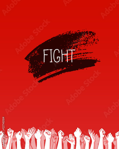 World AIDS Day, 1st December, vector poster template. Red ribbon, hand drawn design element. Fight