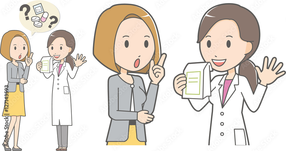 Female pharmacist and business woman Female pharmacist and business woman