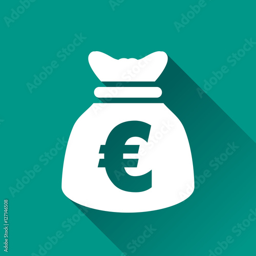 euro bag flat design icon