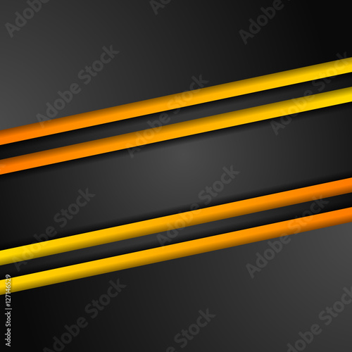 Abstract contrast orange black tech background