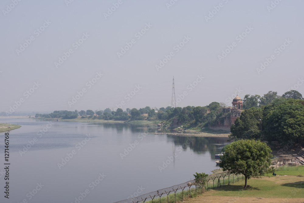Yamuna river, Agra, India.
