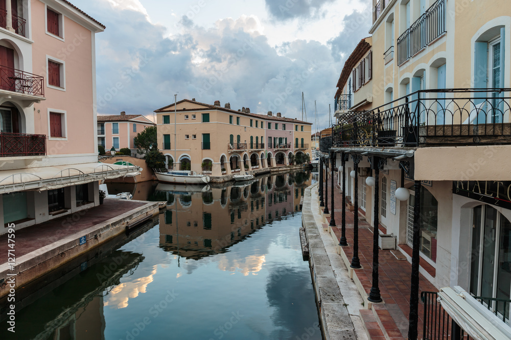 Street canals in Port Grimaud, France