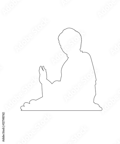 Big buddha statue on the mountain in Hong Kong Path on the white