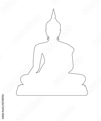 Buddha Path on the white ba...