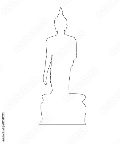 Buddha Path on the white ba...