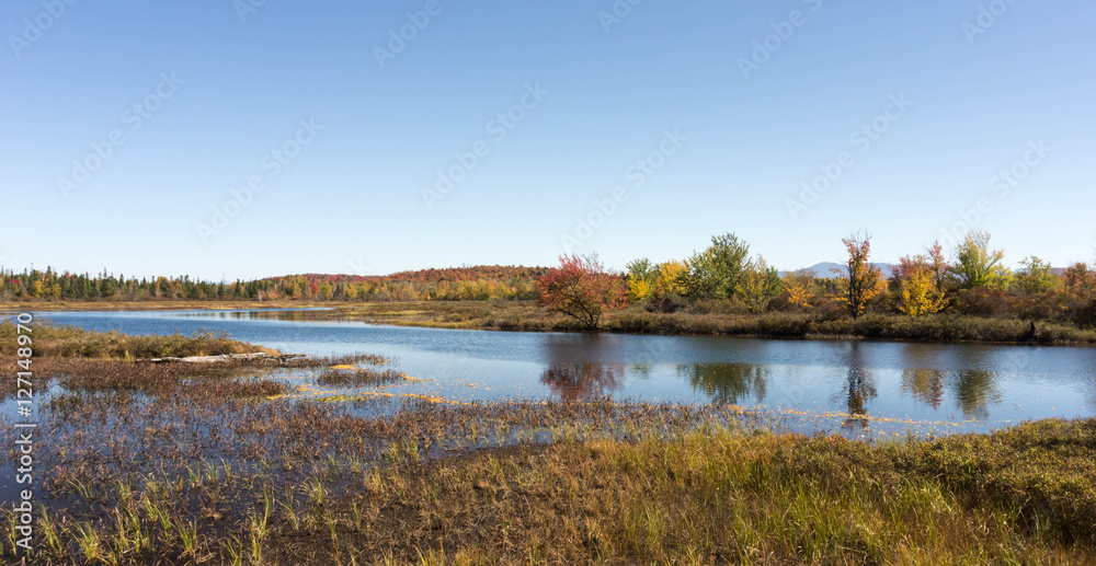 river landscape in the Adirondacks in New York in the fall river landscape in the Adirondacks in New York in the fall