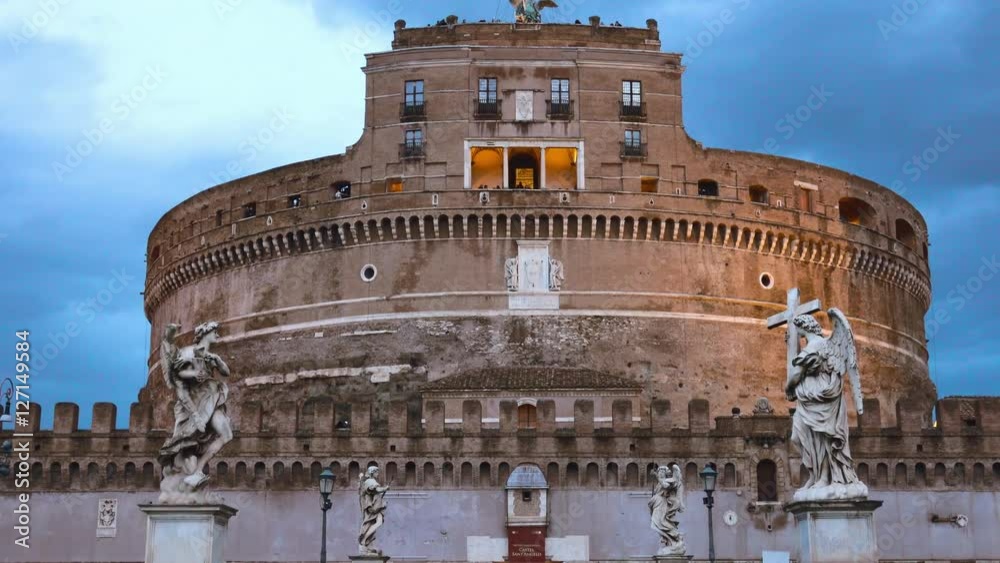 The Mausoleum of Hadrian known as Castel Sant Angelo - Angels Castle in ...