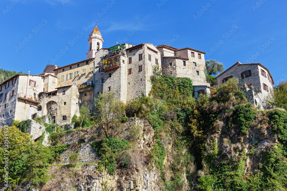 Mountain old village Luseram, Provence Alpes Cote d'Azur, France