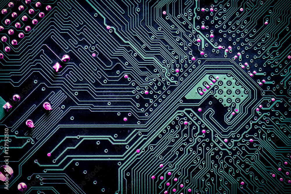 pcb board integrated circuit pc parts motherboard chip processor texture  background Stock Photo | Adobe Stock