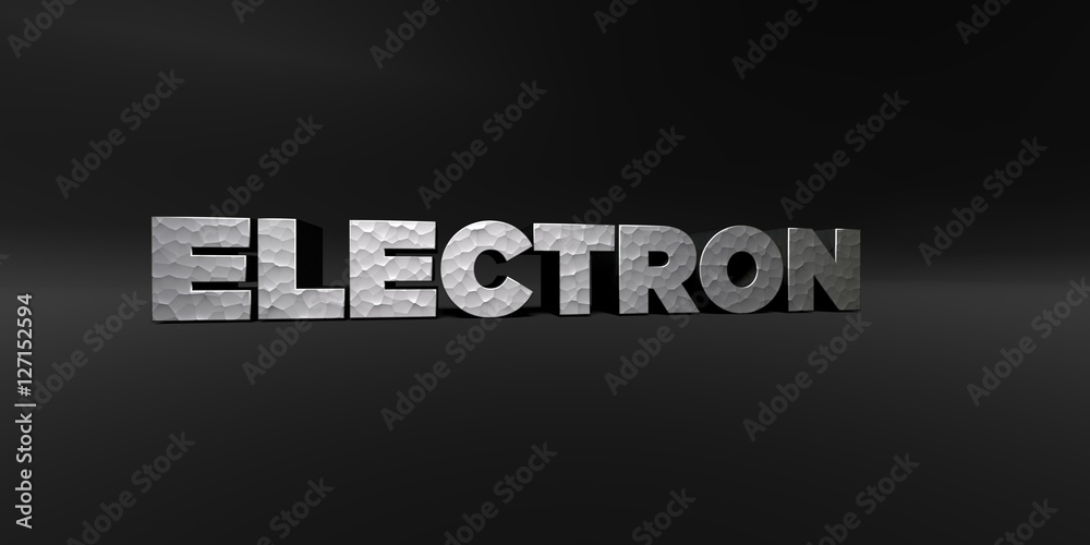 ELECTRON - hammered metal finish text on black studio - 3D rendered royalty free stock photo. This image can be used for an online website banner ad or a print postcard. ELECTRON - hammered metal finish text on black studio - 3D rendered royalty free stock photo. This image can be used for an online website banner ad or a print postcard.