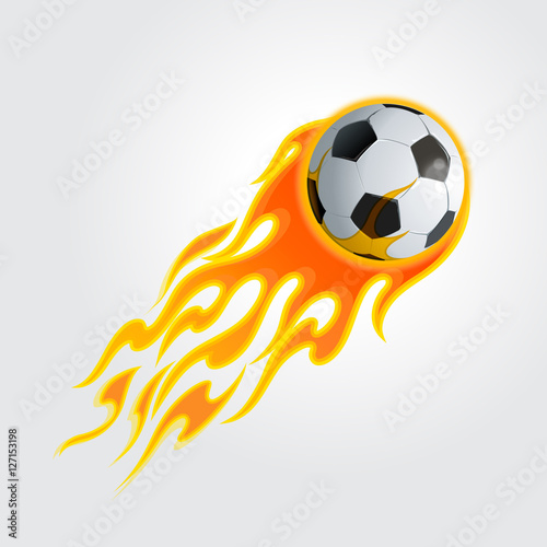 Flaming soccer ball