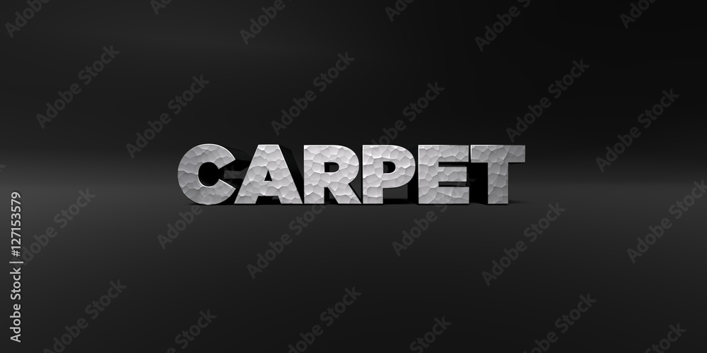 CARPET - hammered metal finish text on black studio - 3D rendered royalty free stock photo. This image can be used for an online website banner ad or a print postcard. CARPET - hammered metal finish text on black studio - 3D rendered royalty free stock photo. This image can be used for an online website banner ad or a print postcard.