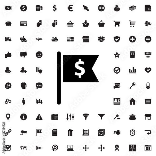 flag with dollar icon illus...