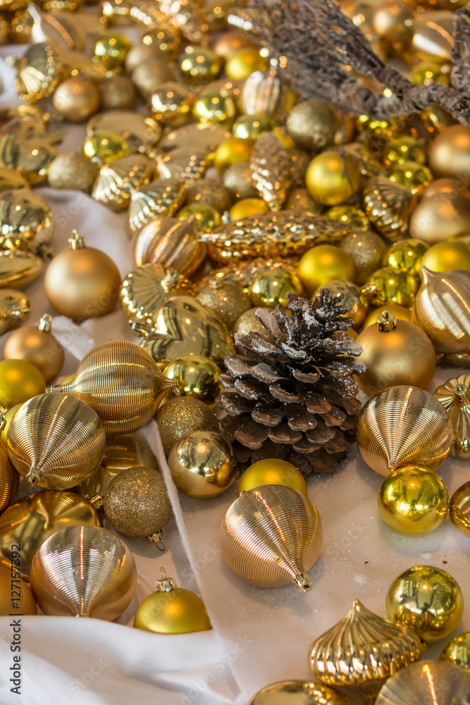 Golden Decoration of Christmas , new year party and event background