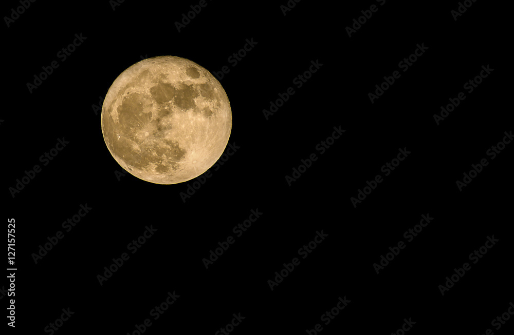 Obraz premium Supermoon rising in the Texas night sky on November 14, 2016 