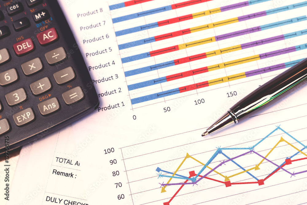 Data analyzing with calculator and pen. from charts and graph to Data analyzing with calculator and pen. from charts and graph to