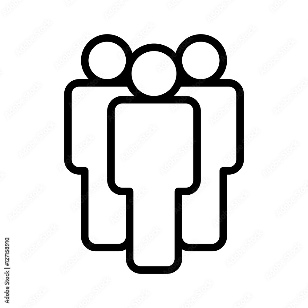 Group of people or group of users standing line art icon for apps and websites Group of people or group of users standing line art icon for apps and websites