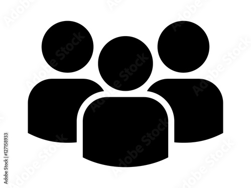 Group of people or group of users / friends flat icon for apps and websites photo