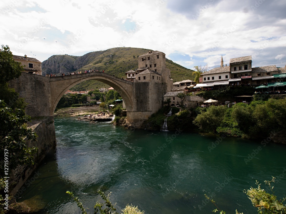 Stone bridge over a river