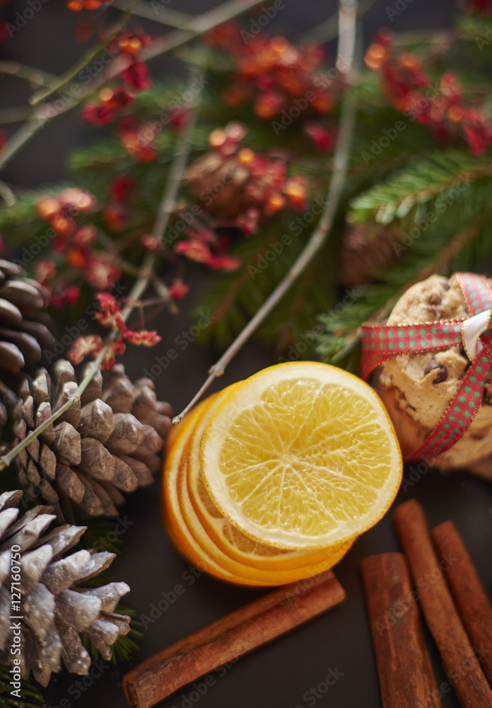 Christmas decoration ready on the table