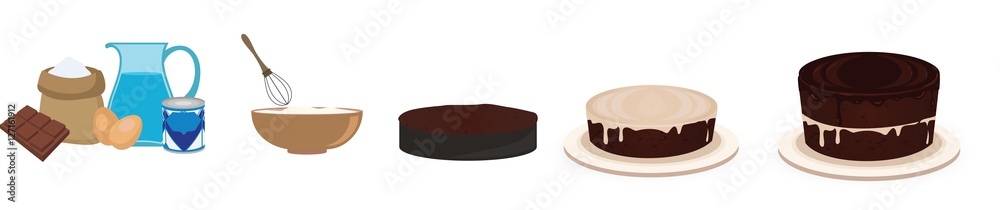 Cake cooking process from Ingredients to ready pie Cake cooking process from Ingredients to ready pie
