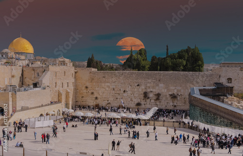Western Wall in Jerusalem is a major Jewish sacred place 